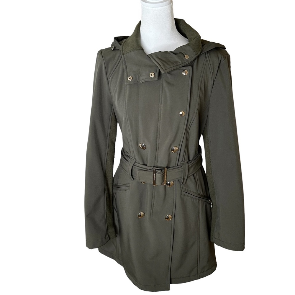 Calvin Klein Women’s Hooded Coat Almond Green Measures M